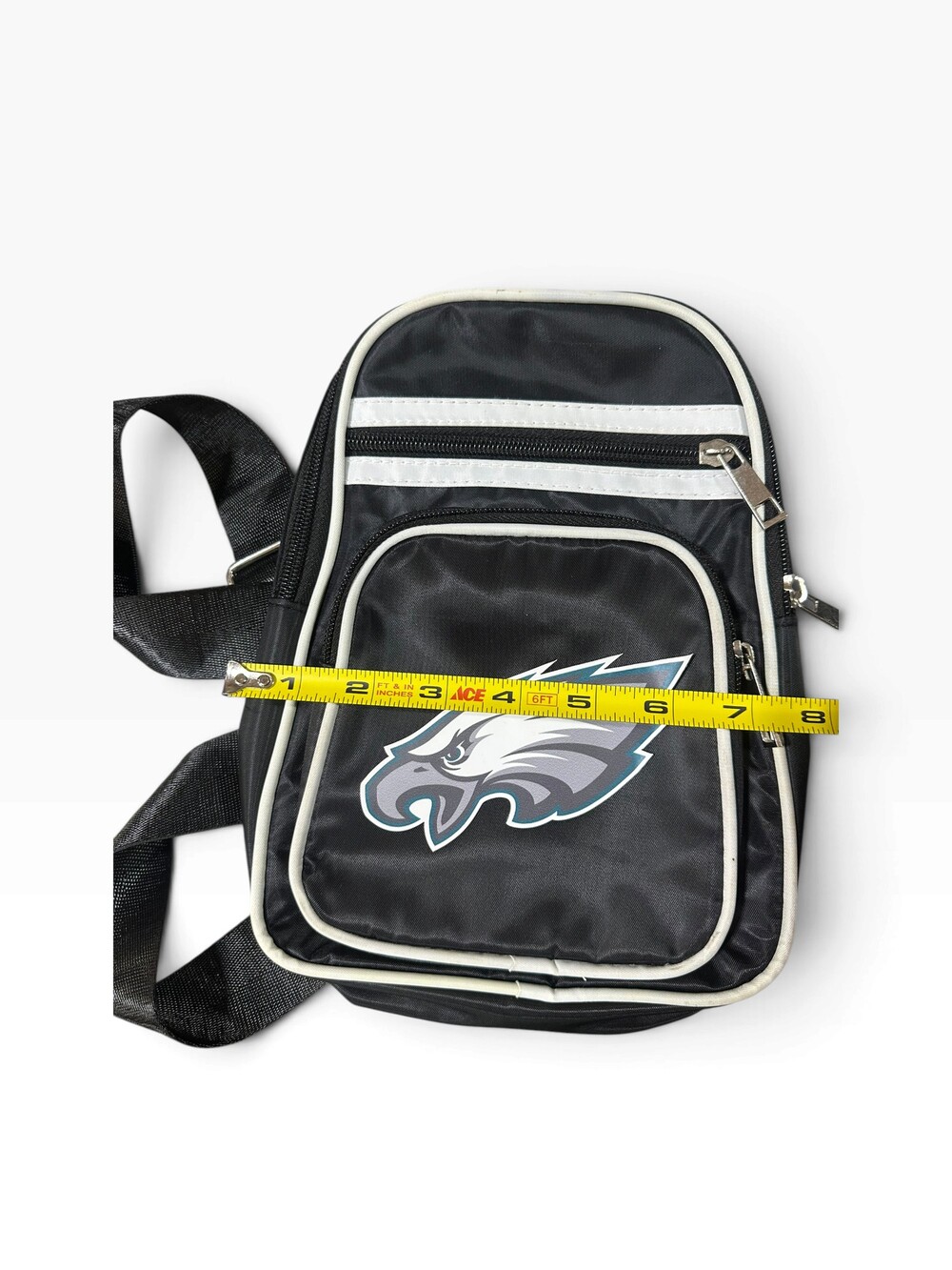 Philadelphia Eagles Black White Sling Backpack NFL Logo Sports Bag - Picture 3 of 8